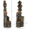Edge Collections - 11"x 10.75" x 34.75" - Brown - Rustic Tiered Outdoor Fountain with Birdhouses and Bird Bath!